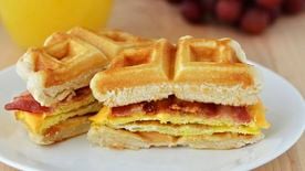 Breakfast is served 🥓🍳🍓 Bacon Egg and Cheese with Strawberry Preserves  all in between a buttery biscuit 🙌 All cooked on the Outpost Grill…