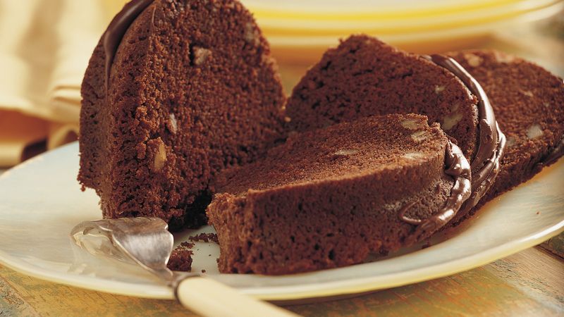 Chocolate Pecan Bourbon Cake