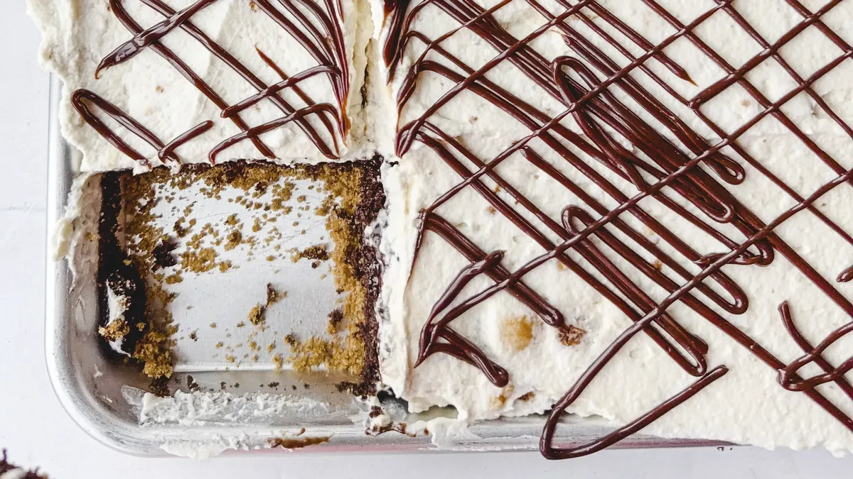 Sheet-Pan S’mores Poke Cake