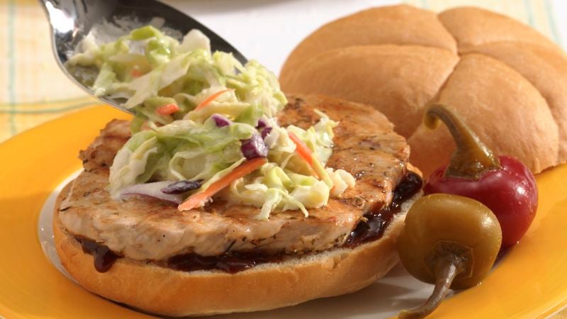 Pork Barbecue and Coleslaw Sandwiches