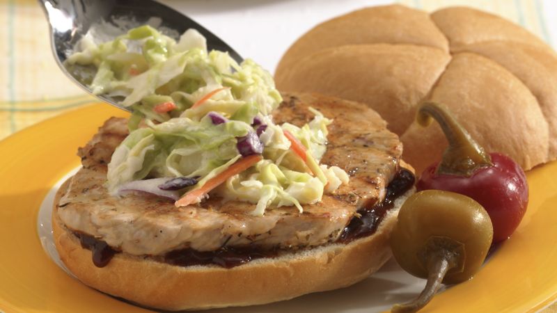 Pork Barbecue and Coleslaw Sandwiches