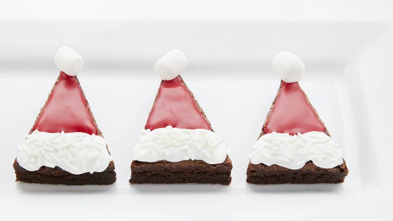 Easy Santa Hat Brownies