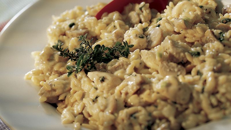 Creamy Orzo with Chicken