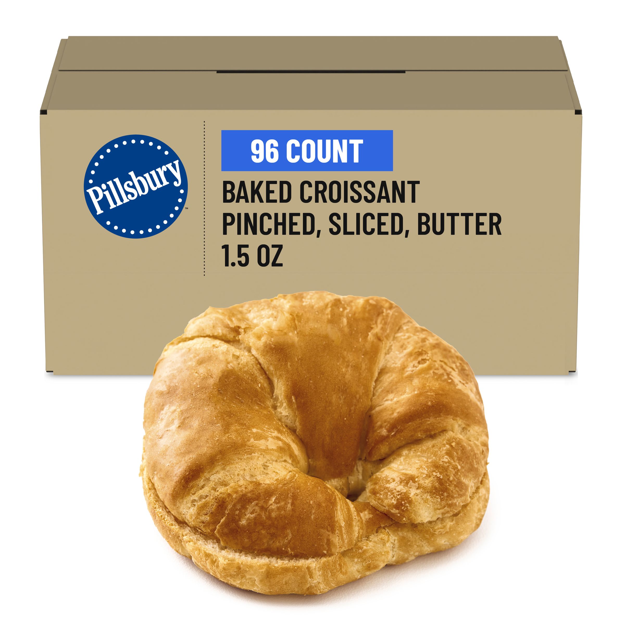  Case Optimized Hero Pillsbury Frozen Baked Croissant Bulk Pinched Sliced Butter 96/1.5 OZ