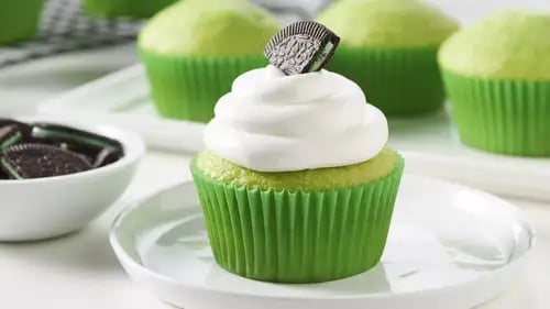 Oreo-Shamrock Cupcakes