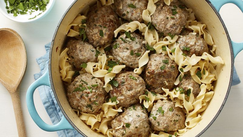 One-Pot Swedish Meatballs with Egg Noodles