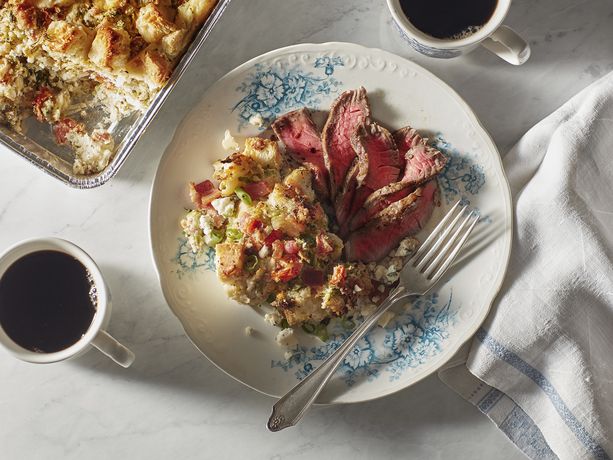 Blue Cheese, Bacon and Broccoli Strata