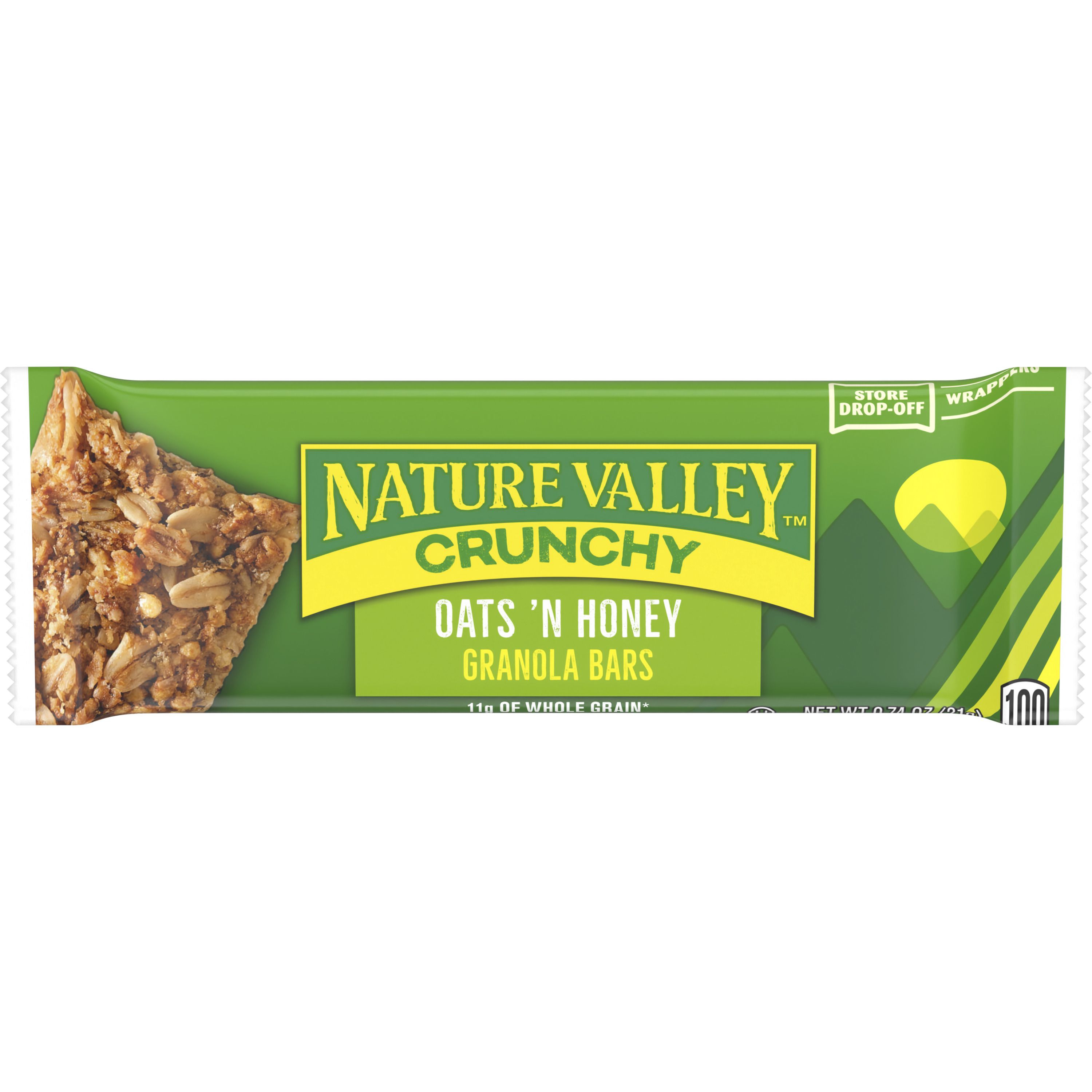 Front - 3D Nature Valley Granola Bars Single Bar Pouch Oats N' Honey 144/0.74 OZ