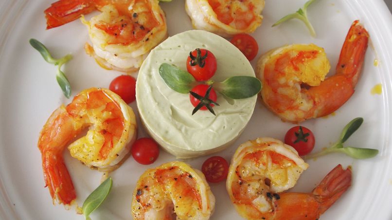 Grilled Shrimp with Avocado Mousse