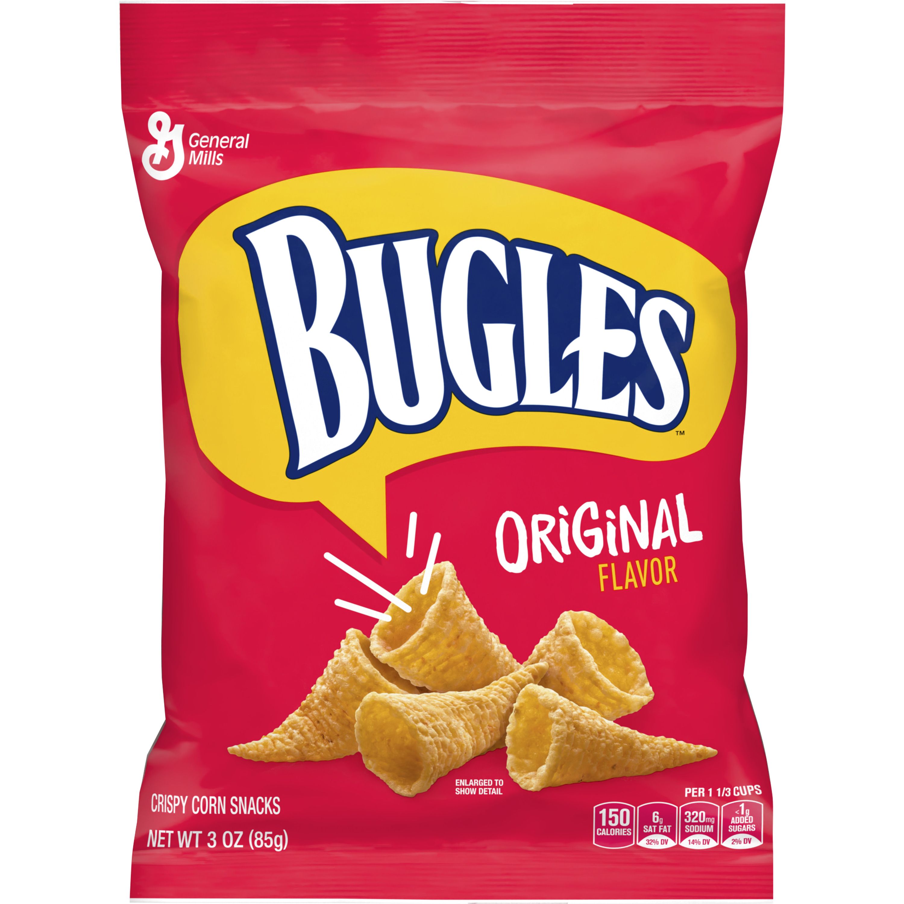 Front - 3D Bugles Salty Snack Bag Original 6/3 OZ