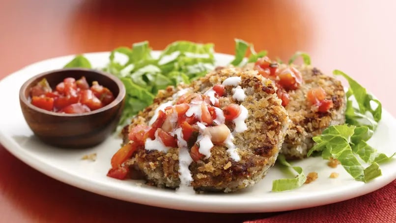 Black Bean Cauliflower Cakes with Pico de Gallo