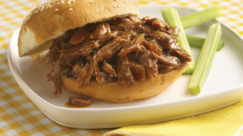 Slow-Cooker Pulled-Beef Sandwiches