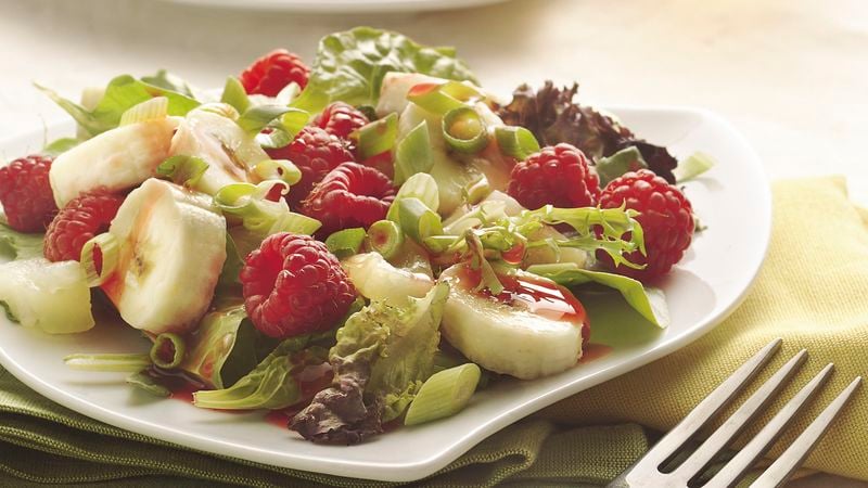 Mixed Greens with Fruit and Raspberry Dressing