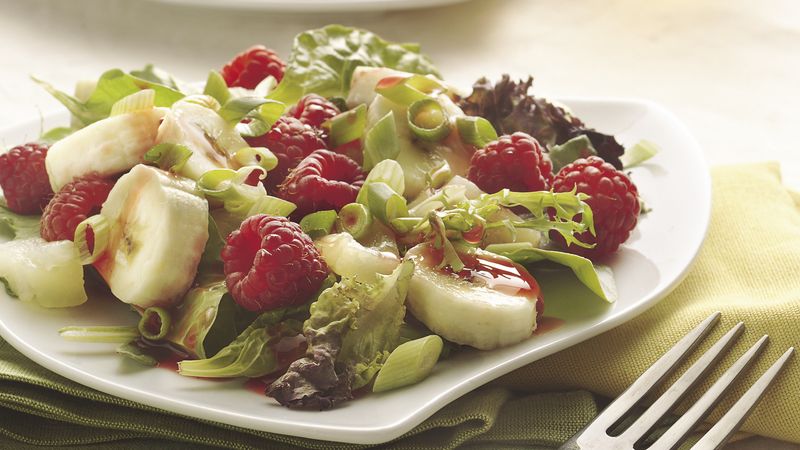 Mixed Greens with Fruit and Raspberry Dressing