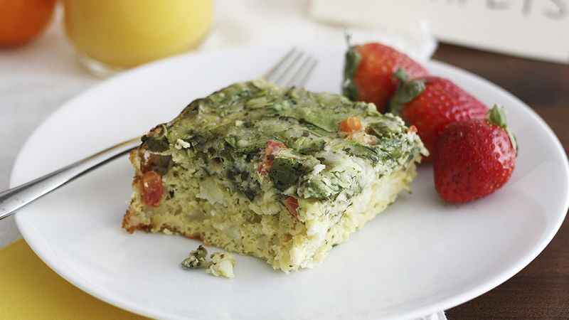 Slow-Cooker Cheesy Spinach Breakfast Casserole