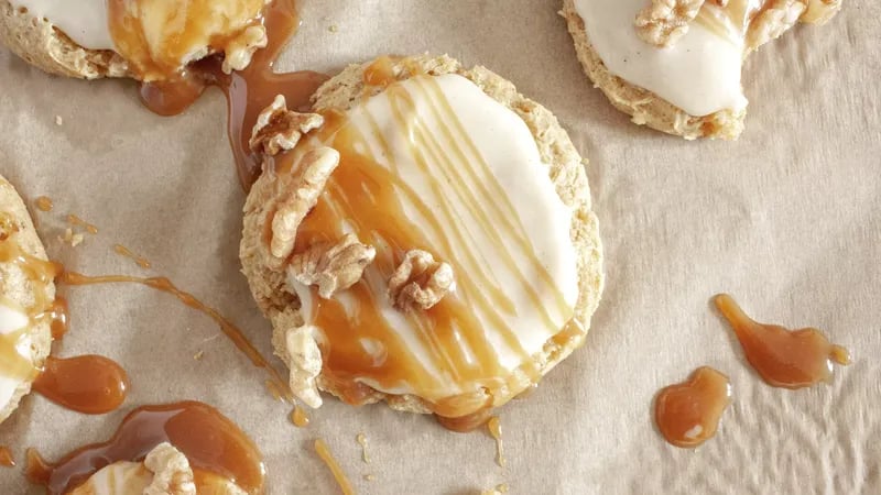 Pumpkin Caramel Cake Mix Cookies