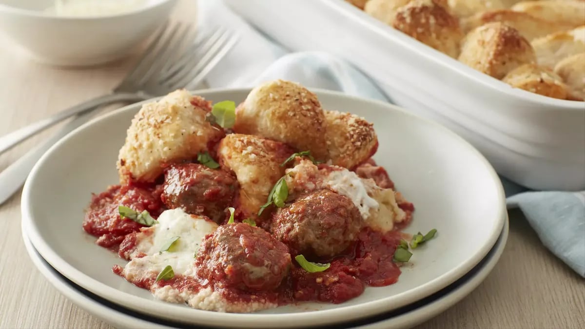 Upside-Down Meatball Casserole