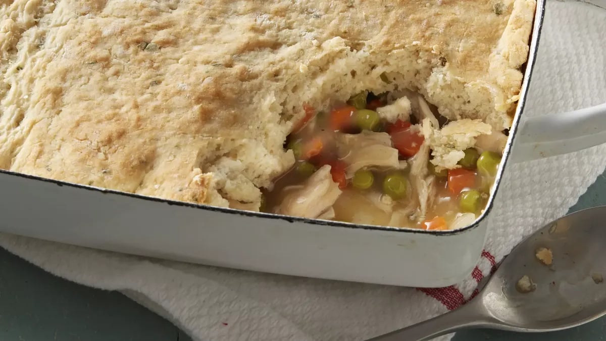 Turkey Pot Pie with Potato Biscuit Crust