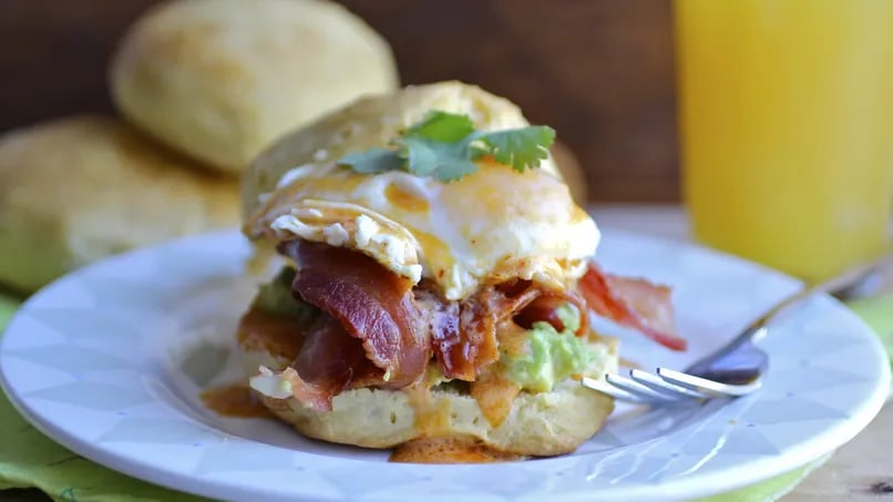 Egg Biscuit Sandwich in Chipotle Hollandaise Sauce