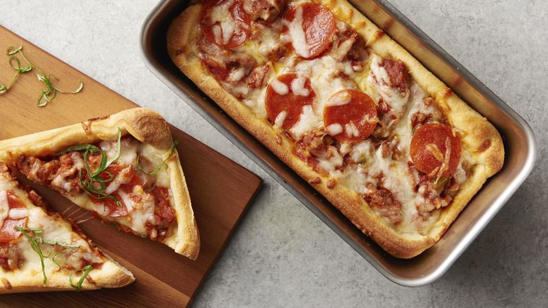 Loaf Pan Deep-Dish Pizza