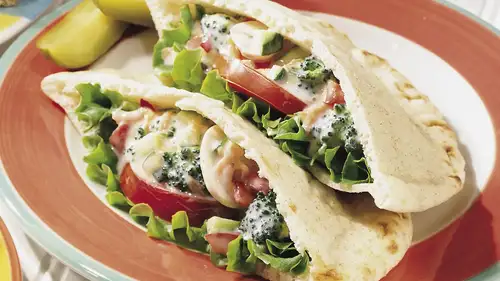 Middle Eastern Layered Pita Sandwich