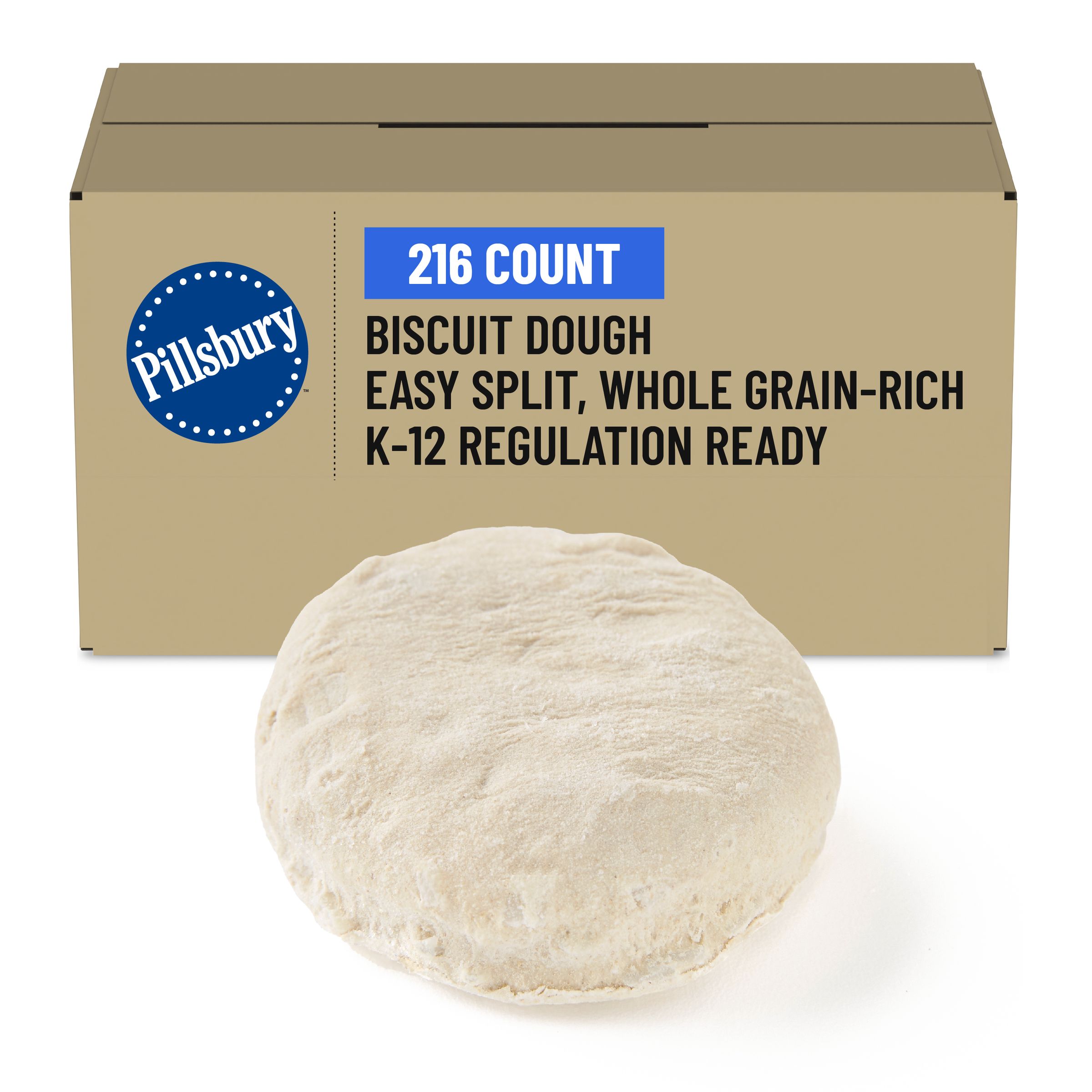  Case Optimized Hero Pillsbury Frozen Biscuit Dough Bulk Easy Split Whole Grain-Rich 216/2.51 OZ