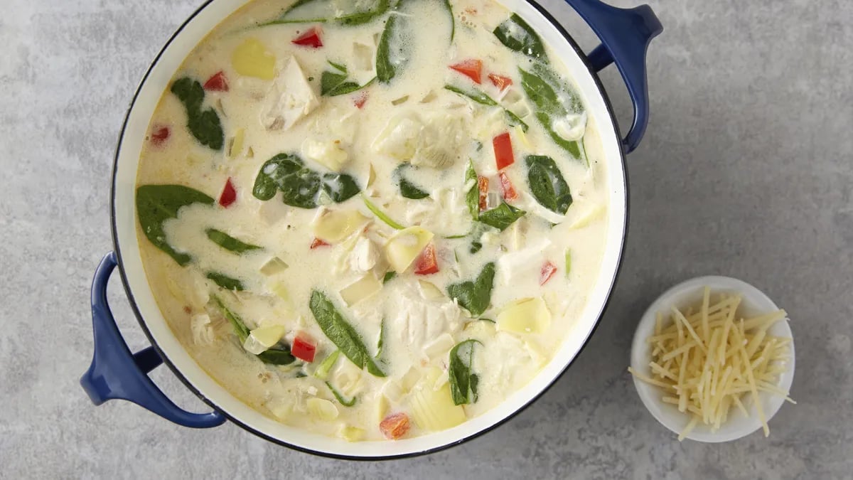 Creamy Spinach-Artichoke Chicken Soup