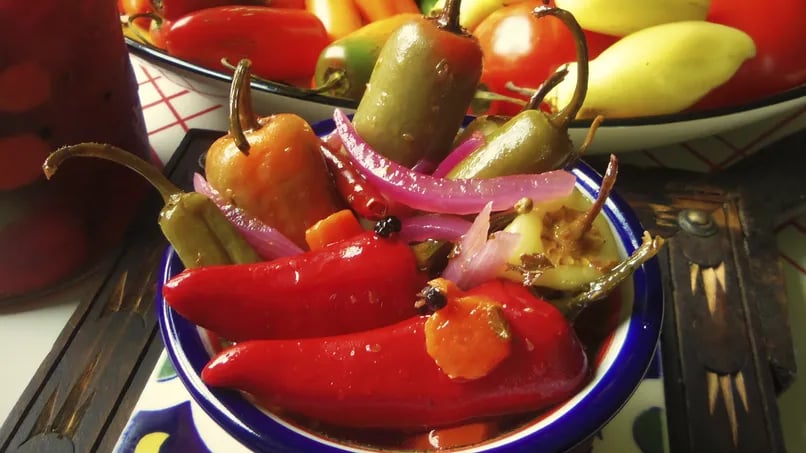 Pickled Mixed Hot Peppers