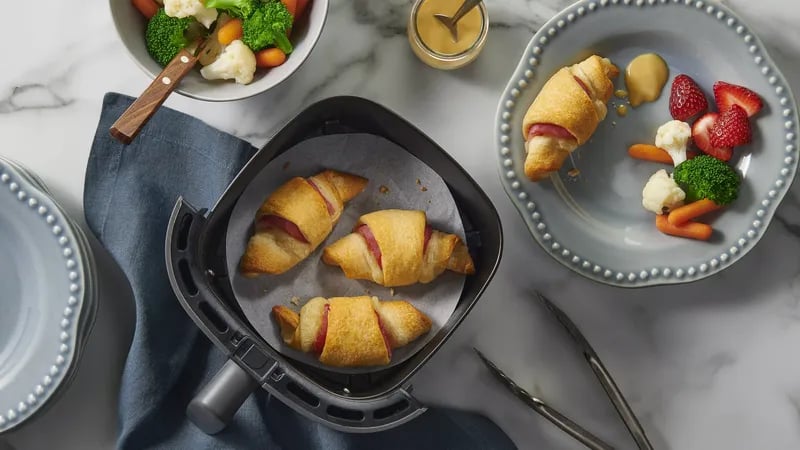 Air Fryer Ham and Swiss Crescent Rolls