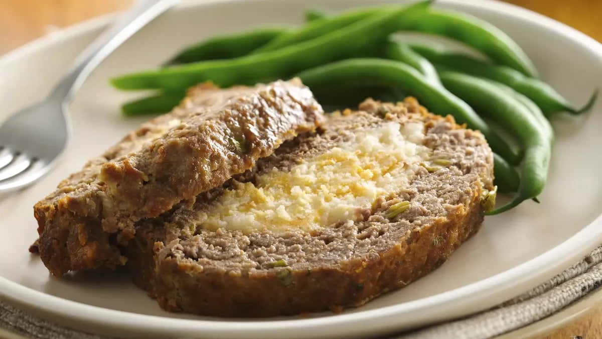 Mashed Potato Stuffed Meatloaf