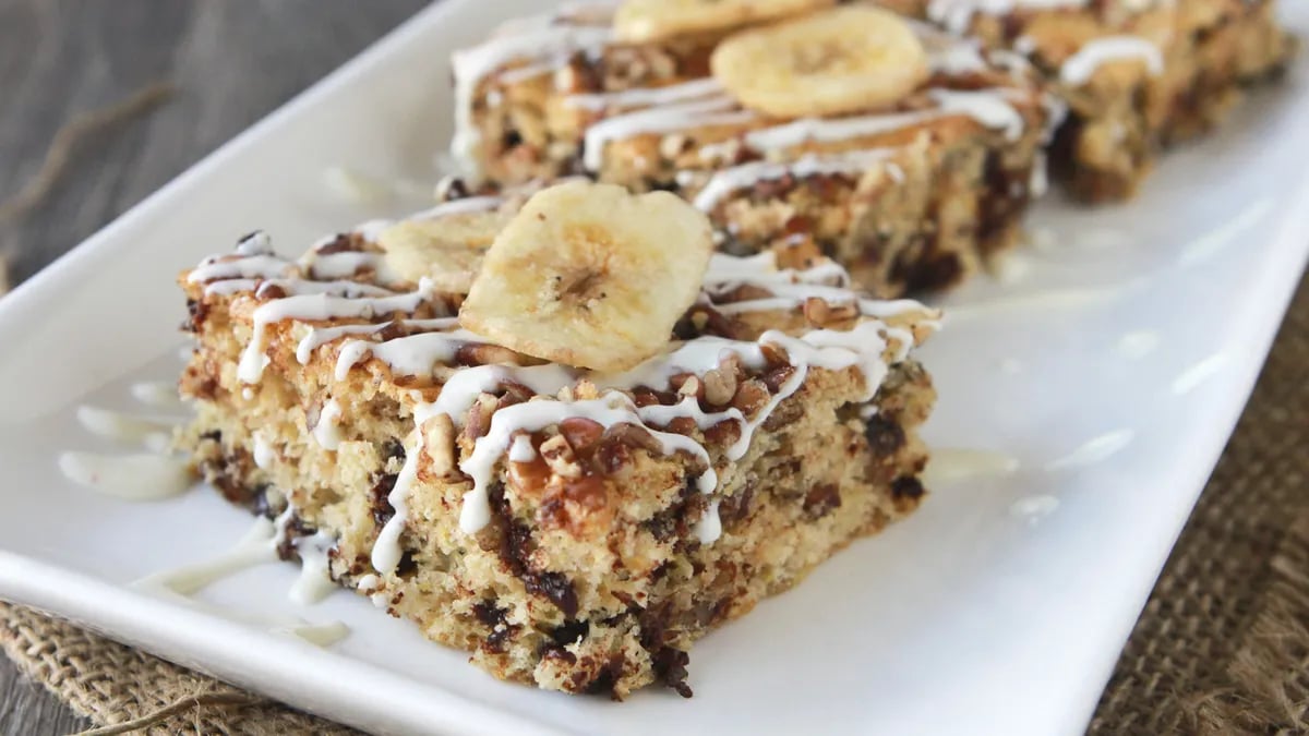 Nutty Banana Chocolate Chip Bars