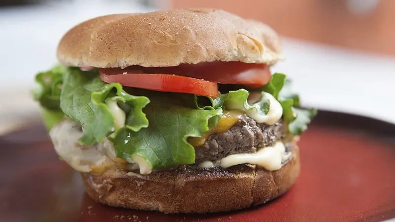 Grilled Cheeseburgers with Cheese Sauce