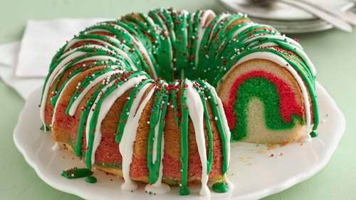 Christmas Bundt Cake - A Festive Red and Green Holiday Cake!