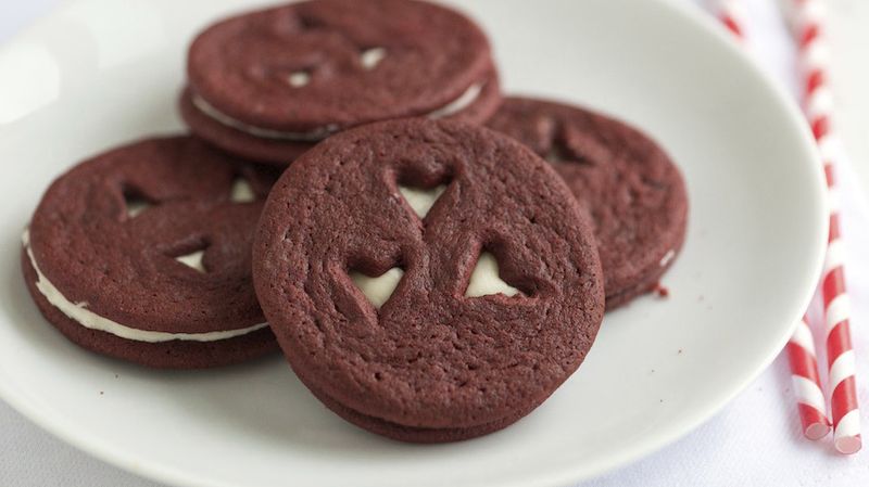 Red Velvet Heart Sandwich Cookies