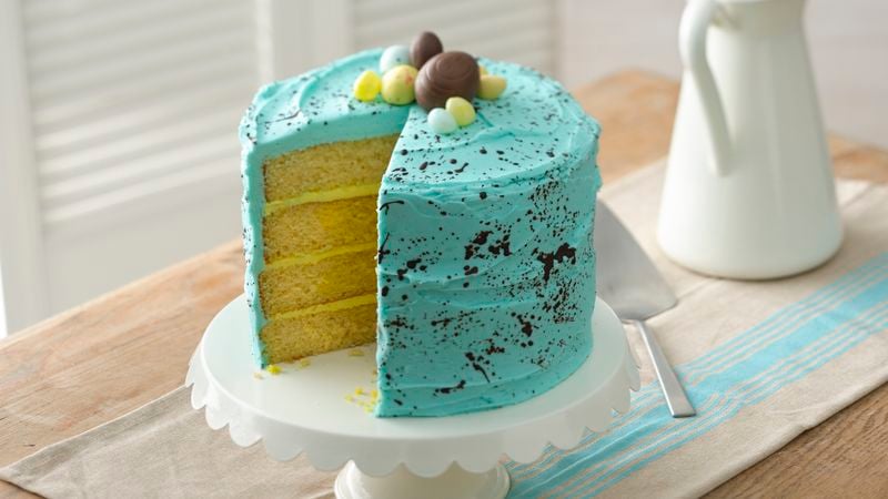 Surprise-in-the-Center Speckled Egg Cake 