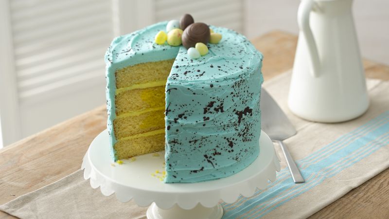 Surprise-in-the-Center Speckled Egg Cake 