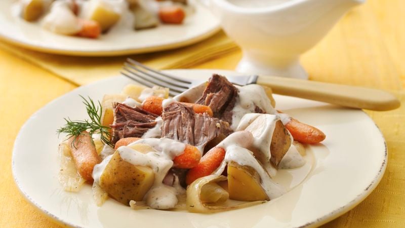 Slow-Cooker Pot Roast with Creamy Dill Sauce