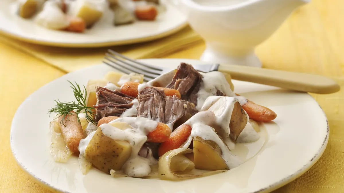 Slow-Cooker Pot Roast with Creamy Dill Sauce