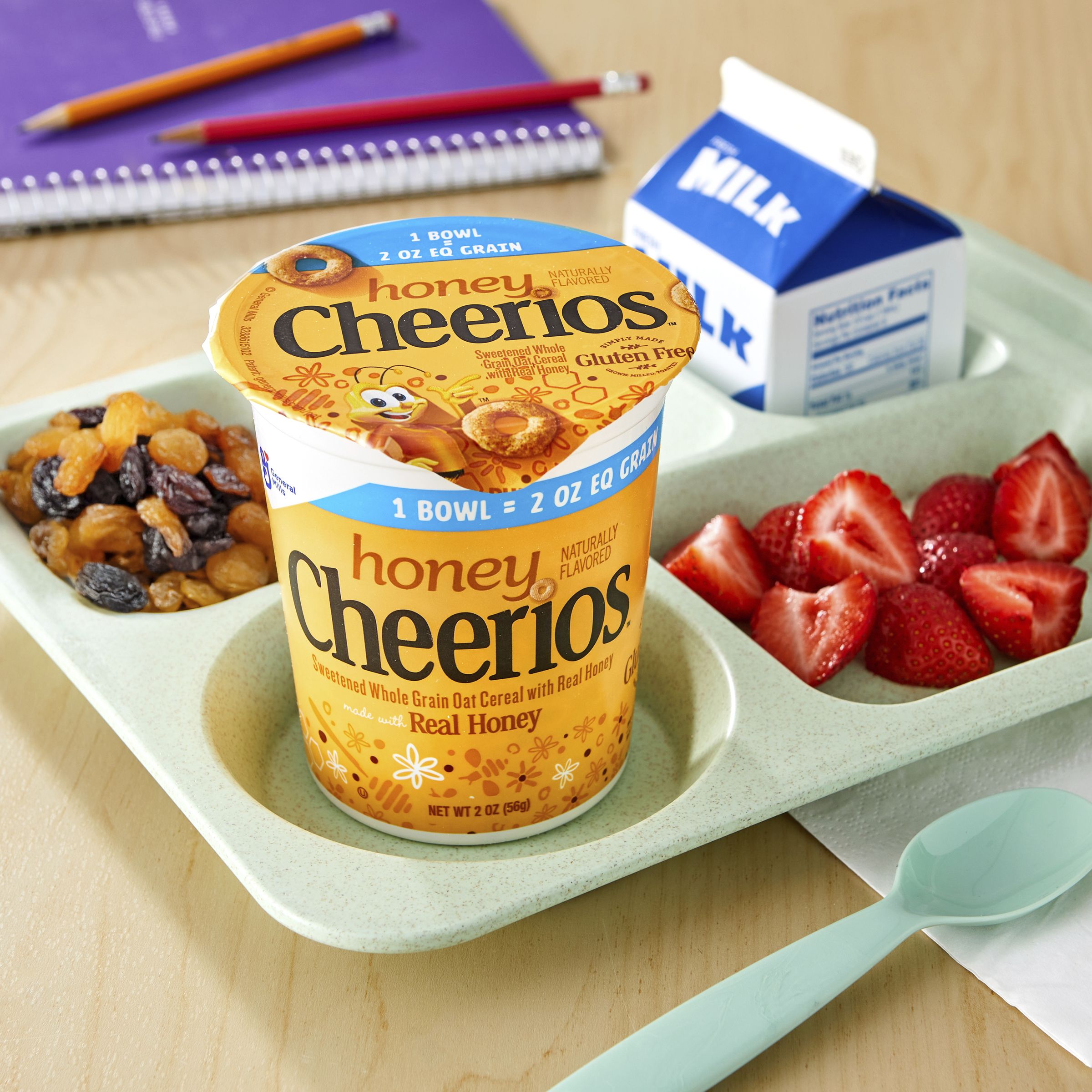  Styled Honey Cheerios Gluten Free Cereal Single Serve Cup 60/2 OZ