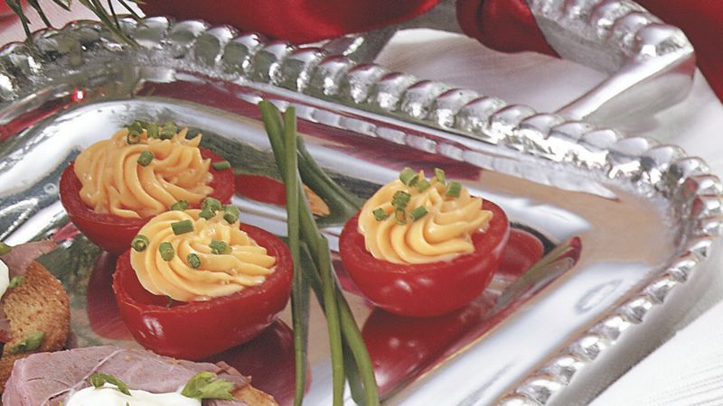Bacon Cheddar-Stuffed Cherry Tomatoes