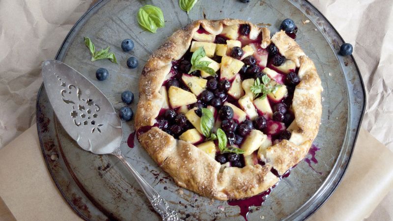 Grilled Pineapple Berry Basil Galette