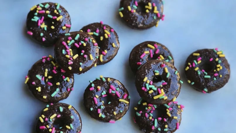 Easy Baked Mini Chocolate Glazed Betty Crocker™ Donuts