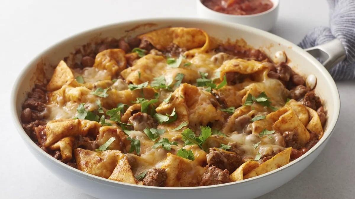 20-Minute Smothered Beef Burrito Skillet