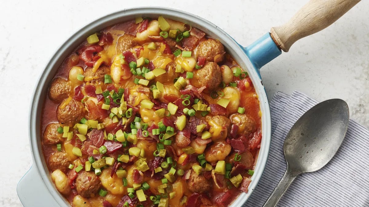 Bacon Cheeseburger Gnocchi Skillet