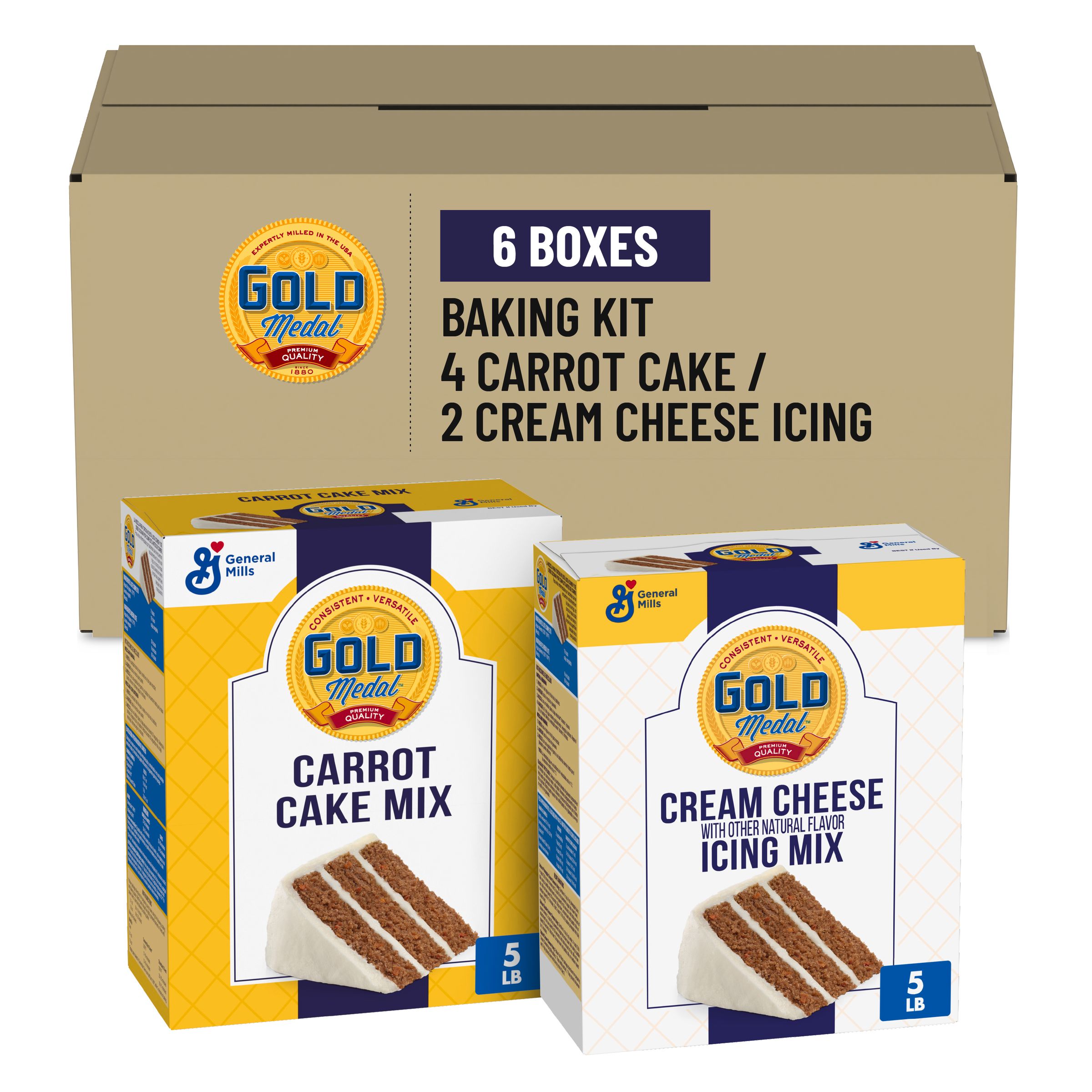  Case Optimized Hero Gold Medal Cake Mix Box Carrot Cake 6/4.96 LB