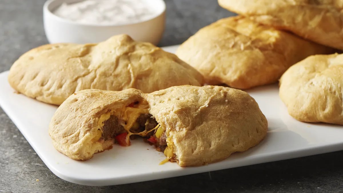 Beefy, Cheesy Taco Calzones