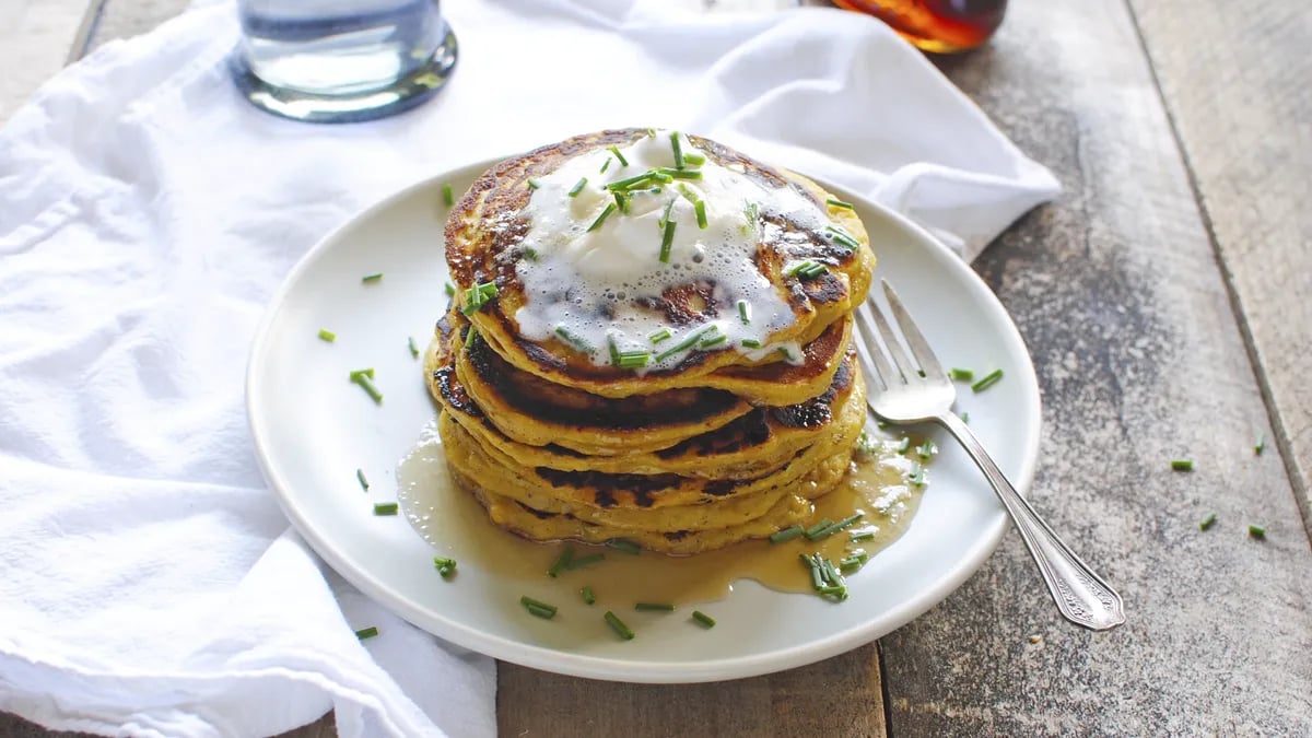 Roasted Acorn Squash and Shallot Pancakes