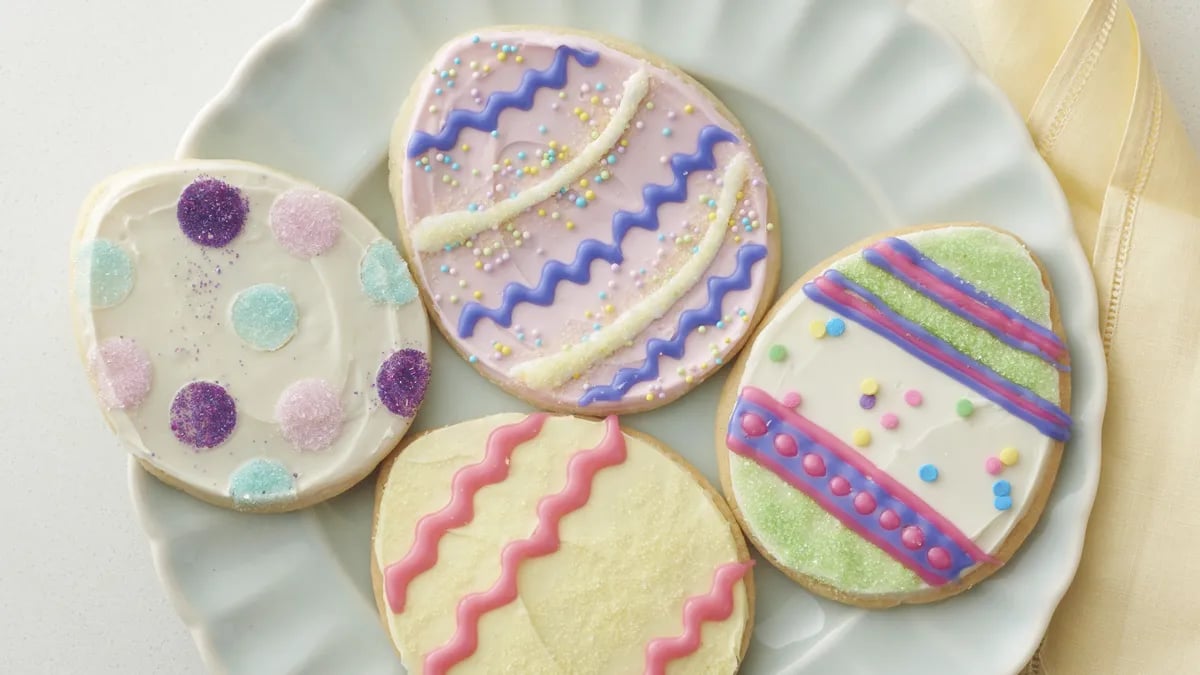 Decorated Easter Egg Sugar Cookies