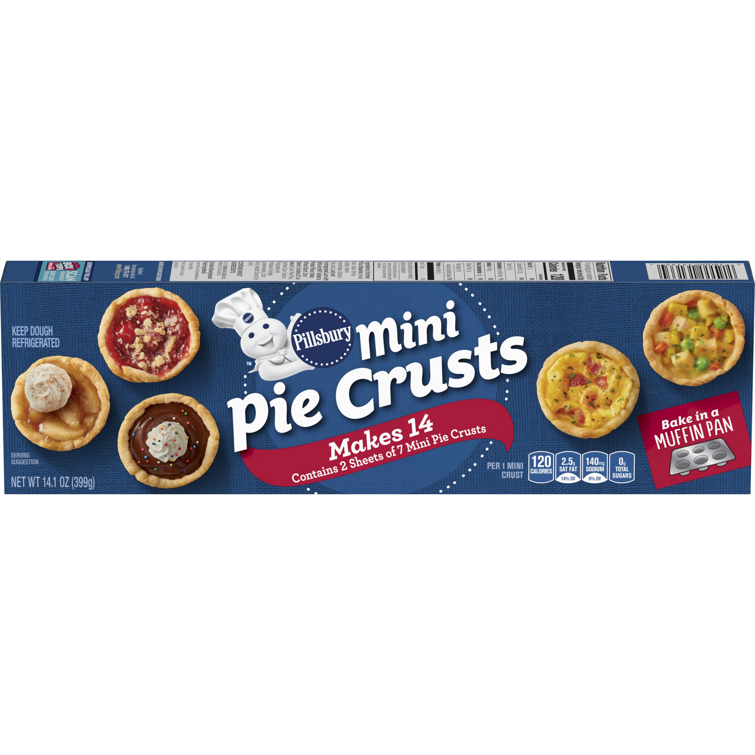 Pillsbury Mini Pie Crusts for Baking, 14 Ct, 14.1 oz - Front