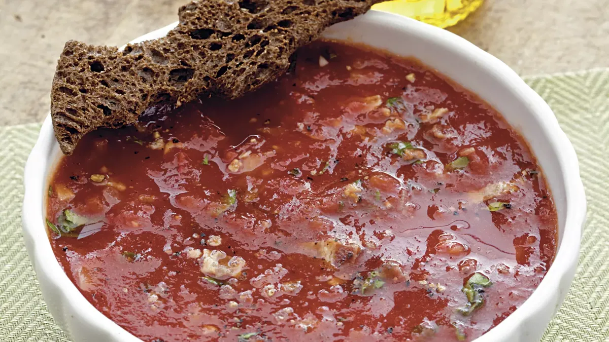 Tomato Soup with Bat Croutons